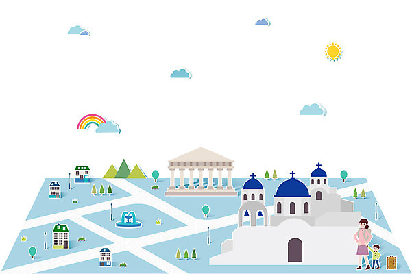 전신 나무 식물 구름 건축물 여자 남자 길 아들 어린이 여행 무지개 가로등 일러스트 가족 엄마 휴가 산 주택 서기 사람 소년 성인 두명 관광지 세계 태양 여행가방 세계여행 그리스 분수 산토리니 팝업일러스트 분수_분수대 국내일러스트 AI파일 자연요소 공공시설 건축 유럽 가방 관계 모션 건물 분수대 파일형식 벡터