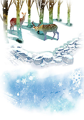 PSD 나무 식물 동물 계절 호수 백그라운드 겨울 일러스트 사슴 어류 풍경 사람없음 강 추위 돌_바위 눈 눈내림 겨울배경 국내일러스트 자연요소 포유류 날씨 눈_날씨 수중동물 파일형식