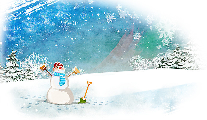 PSD 나무 식물 계절 백그라운드 겨울 일러스트 눈사람 풍경 사람없음 추위 눈 눈내림 겨울배경 국내일러스트 자연요소 날씨 눈_날씨 파일형식