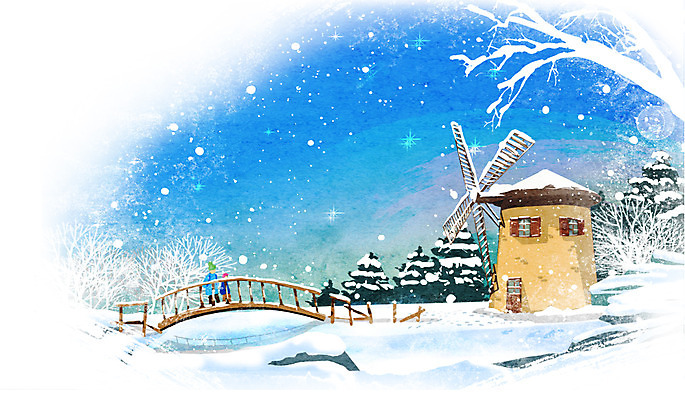 전신 PSD 나무 식물 시설물 건축물 계절 백그라운드 겨울 일러스트 서기 사람 풍경 두명 풍차 추위 눈 가교 눈내림 겨울배경 국내일러스트 자연요소 건축 모션 날씨 눈_날씨 파일형식