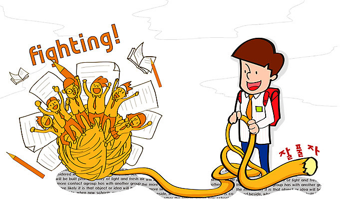 전신 PSD 학생 여학생 여자 교육 남자 교복 종이 남학생 일러스트 청소년 고등학생 책가방 서기 사람 여러명 10대 책 필기구 연필 수능 시험 자신감 실 입시 수험생 시험지 수능대비 실뭉치 십대만 국내일러스트 옷 감정 다수 가방 모션 문구용품 학용품 학습 파일형식