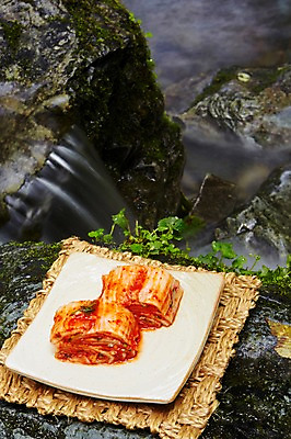 포토 JPG 주간 식물 그릇 식기 접시 한식 반찬 김치 한국 풍경 근접촬영 사람없음 야외 물 계곡 전통음식 돌_바위 바위 풀 강원도 발효 배추김치 발효음식 국내포토 자연요소 전통 아시아 음식 뷰포인트 파일형식