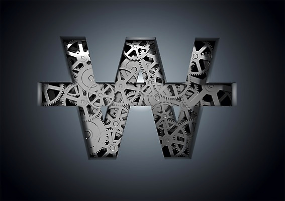 PSD 편집이미지 기호 백그라운드 사람없음 그래픽 금융 경제 3D소스 3D 바퀴 원화 화폐기호 톱니바퀴 편집소스 편집3D 문자 돈 화폐 디지털합성 파일형식