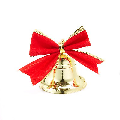 포토 JPG 스튜디오촬영 기념일 리본 컬러 크리스마스장식 크리스마스 크리스마스용품 누끼 이벤트 사람없음 장식 빨간색 금색 종 오브젝트 골든벨 국내포토 실내 용품 파일형식