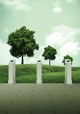 PSD 나무 식물 구름 편집 편집이미지 시설물 하늘 출입구 잔디 초원 사람없음 3D 문 전철 친환경 개찰구 이미지편집 편집3D 자연요소 건축물 육상교통 대중교통 환경 디지털합성 파일형식