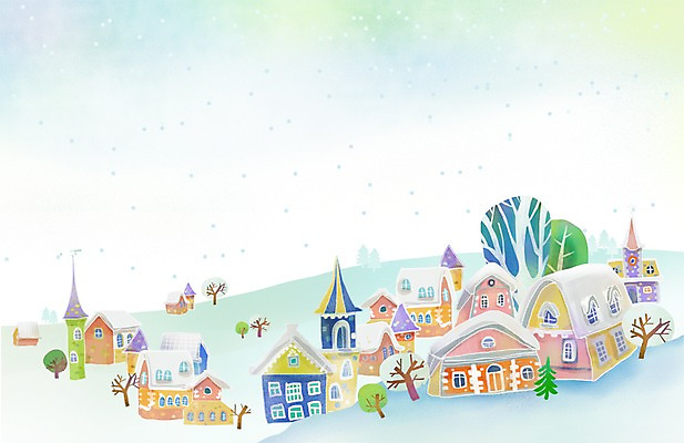 PSD 나무 식물 건축물 계절 백그라운드 겨울 일러스트 주택 풍경 사람없음 마을 추위 눈 겨울배경 국내일러스트 자연요소 건축 날씨 건물 파일형식