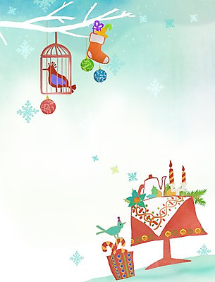 PSD 나무 식물 동물 계절 백그라운드 겨울 일러스트 초 식탁 탁자 조류 주전자 양말 선물 풍경 사람없음 장식 추위 방울 나뭇가지 눈 새장 겨울배경 국내일러스트 자연요소 가구 주방용품 날씨 케이지 파일형식