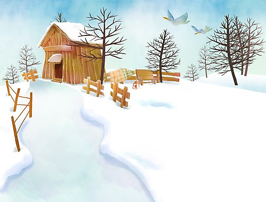 PSD 나무 식물 동물 건축물 계절 길 백그라운드 겨울 일러스트 조류 주택 풍경 사람없음 울타리 목장 추위 눈 겨울배경 국내일러스트 자연요소 건축 날씨 건물 담장 파일형식