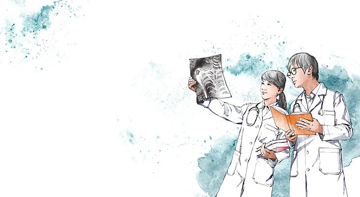 PSD 직업 학생 라이프스타일 응시 여자 교육 남자 대학생 일러스트 의학 청진기 엑스레이 서기 들기 사람 상반신 두명 라이프 책 의사 구직 가운 의사가운 체험 목표 계획 대학교 열정 기념사진 국내일러스트 시선 옷 감정 컨셉 학교 의료기기 모션 생활 의료진 파일형식