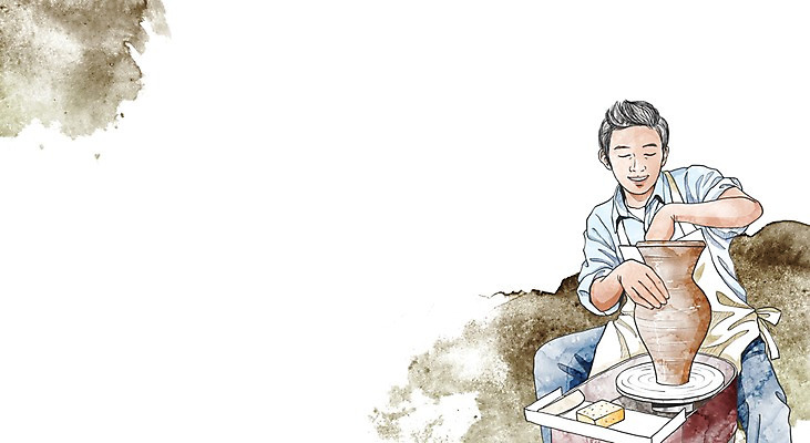 전신 PSD 직업 학생 라이프스타일 교육 남자 대학생 일러스트 한명 사람 앉기 라이프 앞치마 구직 도구 작업 체험 도자기 목표 계획 도자기공예 대학교 열정 남자만 남자한명만 국내일러스트 1 감정 컨셉 학교 모션 생활 공예 파일형식