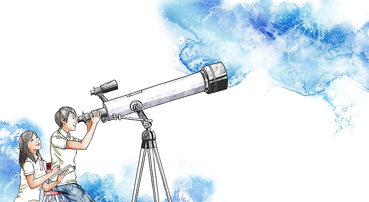 PSD 직업 학생 라이프스타일 응시 여자 교육 남자 대학생 의자 일러스트 사람 앉기 상반신 두명 라이프 망원경 구직 관찰 체험 목표 계획 대학교 관측 열정 천문학 천체망원경 국내일러스트 시선 감정 가구 컨셉 학교 모션 생활 파일형식