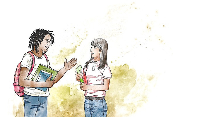 PSD 외국인 직업 학생 라이프스타일 응시 여자 교육 남자 대학생 가방 일러스트 커뮤니케이션 대화 서기 웃음 들기 사람 상반신 두명 라이프 책 구직 체험 목표 계획 대학교 열정 국내일러스트 시선 잡화 감정 컨셉 학교 모션 표정 말하기 인종 생활 파일형식