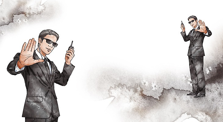 전신 PSD 직업 학생 라이프스타일 교육 남자 대학생 일러스트 한명 서기 사람 정장 라이프 선글라스 손들기 구직 체험 수비 보호 목표 계획 대학교 보안 열정 무전기 경호원 남자만 남자한명만 국내일러스트 1 옷 감정 안경 컨셉 학교 모션 무선통신 안전 생활 파일형식