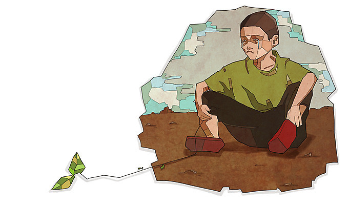 전신 PSD 식물 남자 어린이 일러스트 나뭇잎 한명 사람 앉기 소년 슬픔 울음 위험 가난 사회이슈 기아 사회복지 복지 눈물 난민 고아 영양실조 남자만 남자한명만 어린이만 소년만 소년한명만 구호활동 국내일러스트 1 감정 컨셉 잎 모션 표정 파일형식