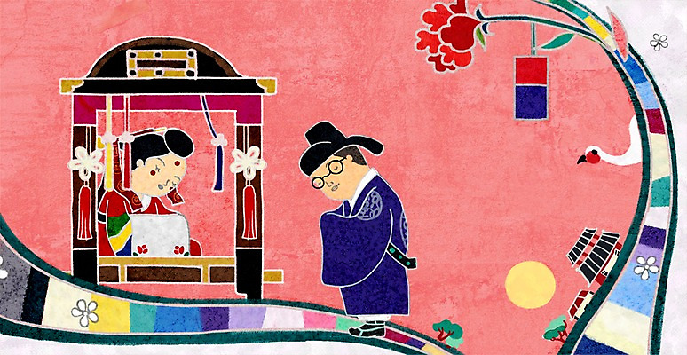 PSD 나무 식물 동물 캐릭터 한국문화 한국전통 전통 건축물 옷 여자 남자 꽃 전통문화 문화 신부 신랑 결혼 백그라운드 가마_이동수단 일러스트 조류 전통캐릭터 주택 사람 성인 두명 태양 학 인사 전통의상 한복 즐거움 전통혼례 성인만 국내일러스트 일러캐릭터 자연요소 동양문화 건축 감정 교통수단 한국 이벤트 건물 예절 전통의례 파일형식