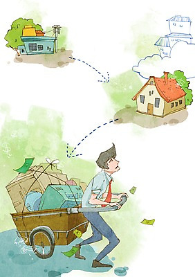 전신 PSD 건축물 남자 지폐 돈 일러스트 주택 한명 서기 사람 성인 금융 경제 수레 짐 비즈니스맨 이사 가난 푸어족 부족 낭비 과소비 남자만 남자한명만 성인남자만 성인만 국내일러스트 1 건축 컨셉 비즈니스 모션 건물 카트 직장인 재산 소비 신조어 파일형식