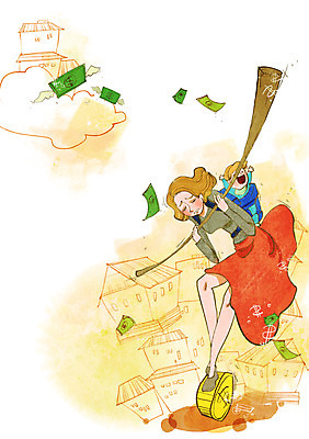 전신 PSD 건축물 여자 지폐 돈 일러스트 주택 서기 사람 성인 두명 금융 경제 동전 아기 막대기 가난 업기 푸어족 부족 낭비 과소비 육아비용 중심잡기 여자만 국내일러스트 건축 컨셉 모션 건물 육아 재산 소비 신조어 파일형식