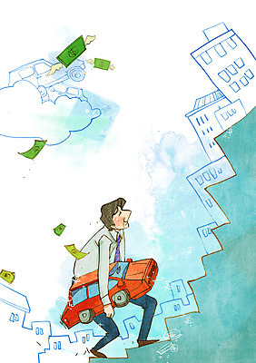 전신 PSD 건축물 남자 지폐 돈 일러스트 자동차 한명 서기 들기 사람 성인 건물 금융 경제 계단 비즈니스맨 가난 푸어족 부족 낭비 과소비 남자만 남자한명만 성인남자만 성인만 국내일러스트 1 건축 육상교통 컨셉 비즈니스 모션 직장인 재산 소비 신조어 파일형식