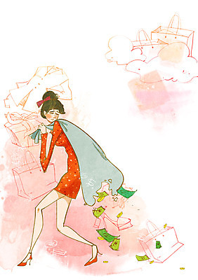 전신 PSD 옷 여자 구두 지폐 돈 일러스트 한명 서기 들기 사람 성인 금융 경제 선물상자 쇼핑 쇼핑백 구멍 가난 사치 보따리 자루 푸어족 부족 낭비 과소비 여자만 여자한명만 성인여자만 성인만 국내일러스트 1 신발 컨셉 가방 모션 선물 상자 재산 소비 신조어 파일형식