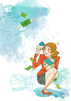 전신 PSD 건축물 여자 지폐 돈 일러스트 우산 주택 한명 들기 사람 앉기 성인 금융 경제 비즈니스우먼 가난 빗방울 푸어족 부족 낭비 과소비 여자만 여자한명만 성인여자만 성인만 국내일러스트 1 건축 컨셉 비즈니스 모션 건물 직장인 비_날씨 재산 소비 신조어 파일형식