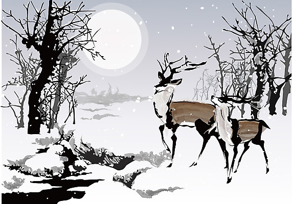 나무 식물 동물 한국문화 한국전통 전통 계절 전통문화 백그라운드 겨울 일러스트 자연 사슴 새해 산 수묵화 사람없음 태양 설원 계곡 나뭇가지 눈 동양화 한국화 겨울배경 국내일러스트 AI파일 자연요소 동양문화 문화 포유류 날씨 한국 눈_날씨 미술 생태계 파일형식 벡터