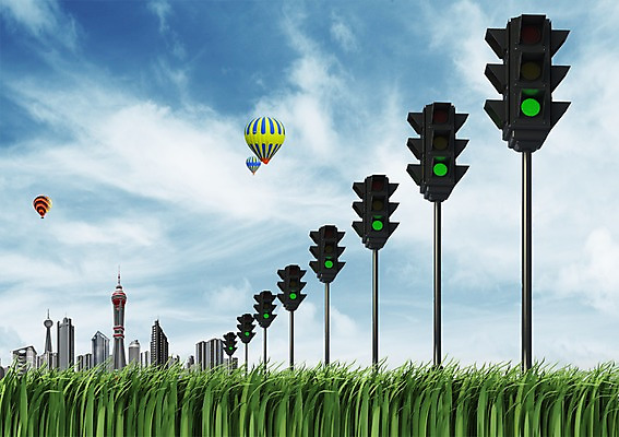 PSD 식물 구름 편집 편집이미지 시설물 하늘 풍경 빌딩 잔디 초원 사람없음 건물 도시풍경 3D 고층빌딩 열기구 비행 도시 풀 신호등 신호 청신호 편집3D 자연요소 건축물 항공교통 디지털합성 파일형식