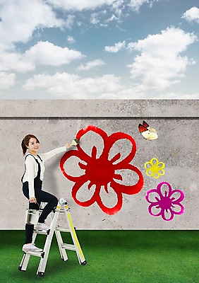 전신 PSD 구름 편집 편집이미지 여자 나비 꽃무늬 사다리 페인팅 하늘 한명 들기 사람 동양인 20대 성인 담장 페인트 한국인 붓 페인트칠 그리기 벽화 그림 페인트통 페인트붓 꽃그림 여자만 여자한명만 성인여자만 청년만 청년여자만 성인한명만 청년여자한명만 성인여자한명만 성인만 이미지편집 자연요소 1 꽃 곤충 무늬 모션 통 인종 청년 도구 파일형식