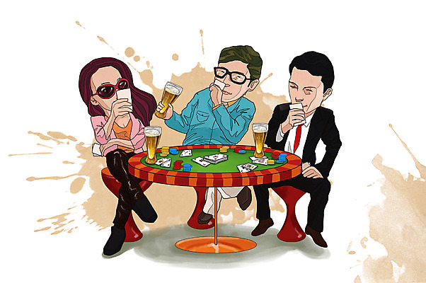 전신 PSD 라이프스타일 여자 남자 행복 의자 일러스트 탁자 술병 맥주 주류 함께함 들기 사람 앉기 성인 라이프 세명 선글라스 게임 음주 즐거움 만족 맥주잔 포커 음주문화 술자리 비어피플 성인만 국내일러스트 놀이칩 감정 안경 음료 가구 컨셉 술잔 모션 놀이 병_용기 생활 놀이용품 트럼프 파일형식