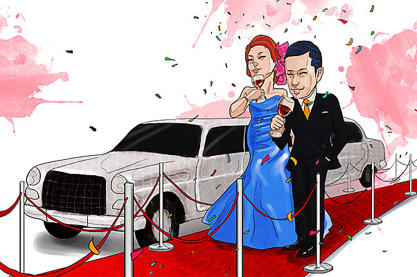 전신 PSD 라이프스타일 커플 드레스 여자 남자 행복 와인잔 일러스트 자동차 주류 함께함 서기 들기 사람 정장 턱시도 손짓 성인 두명 라이프 파티 팔짱 와인 음주 즐거움 만족 음주문화 레드카펫 리무진 비어피플 성인만 국내일러스트 옷 감정 음료 육상교통 컨셉 술잔 관계 모션 이벤트 생활 파일형식