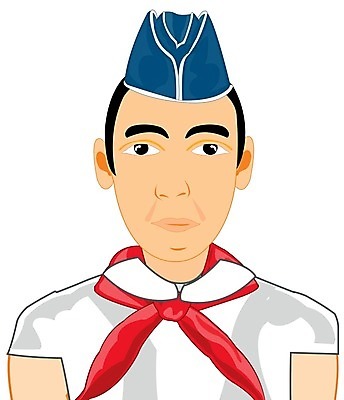 EPS 해외이미지 일러스트 넥타이 사람 소년 10대 빨간색 연결 심볼 흰배경 머리장식 공산주의 소련 해외202004 해외일러스트 잡화 남자 어린이 컬러 백그라운드 청소년 장식 흰색 파일형식 벡터 이미지허브