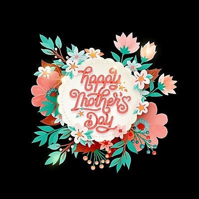 EPS 해외이미지 꽃 분홍색 백그라운드 일러스트 캘리그라피 사람없음 검은색 봄 어머니의날 해외202004 해외일러스트 식물 계절 기념일 컬러 미국문화 파일형식 벡터 이미지허브
