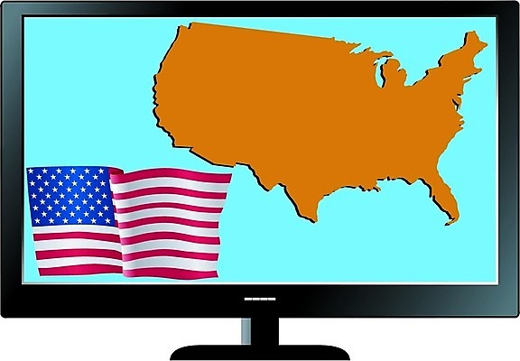 EPS 해외이미지 백그라운드 지도 인터넷 일러스트 추상 프레임 컴퓨터 세트 스크린 텔레비전 미국 깃발 전국 해외202004 해외일러스트 북아메리카 무늬 전자제품 파일형식 벡터 이미지허브