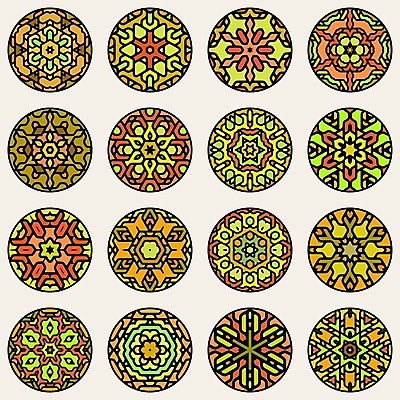 EPS 해외이미지 디자인 꽃잎 꽃 백그라운드 꽃무늬 패턴 오렌지 일러스트 추상 프레임 미술 동양인 그래픽 장식 초록색 세트 컬러풀 노란색 공백 수확 원형 눈송이 화려 신비 수집 심볼 질감 복고 부족 고립 대칭 만다라 아라베스크 엘리먼트 해외202004 해외일러스트 도형 식물 컬러 컨셉 무늬 농업 과일 문화예술 눈_날씨 인종 파일형식 벡터 이미지허브