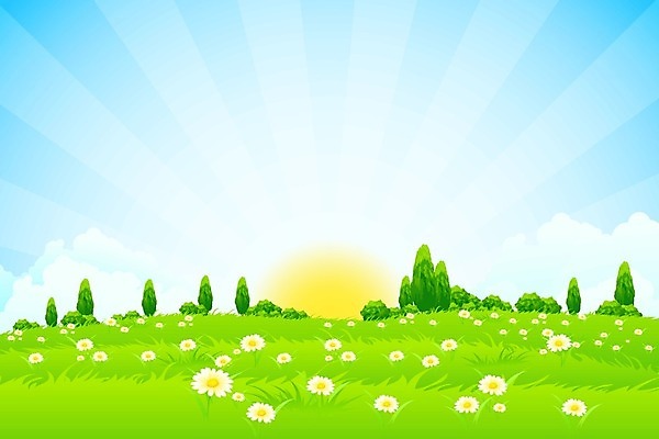 EPS 해외이미지 나무 식물 구름 꽃 백그라운드 잎 밭 일러스트 자연 하늘 풍경 야외 초록색 여름 파란색 태양 환경 봄 광선 땅 언덕 장면 캐모마일 수평선 해외202004 해외일러스트 자연요소 계절 컬러 농업 허브 생태계 파일형식 벡터 이미지허브