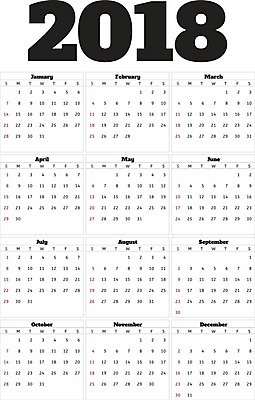 EPS 해외이미지 템플릿 디자인 영어 일러스트 비즈니스 이벤트 사무실 숫자 다이어리 달력 시간 신용카드 일주일 날짜 12월 4월 6월 9월 11월 5월 연도 심플 일요일 1월 8월 10월 7월 2월 월 2018년 금요일 기본 목요일 수요일 월요일 토요일 화요일 스타일 해외202004 해외일러스트 문자 금융 사무용품 요일 파일형식 벡터 이미지허브