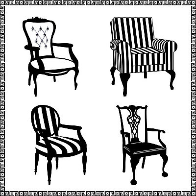 EPS 해외이미지 실루엣 가구 의자 일러스트 벽지 주택 실내 앉기 내부 세트 검은색 수확 흰색 휴게실 고급 수집 오브젝트 복고 안락의자 리빙 스타일 해외202004 해외일러스트 컬러 생활용품 컨셉 농업 모션 촬영기법 건물 파일형식 벡터 이미지허브