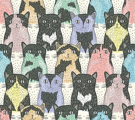 EPS 해외이미지 클립아트 동물 캐릭터 어린이 백그라운드 패턴 일러스트 장난 벽지 추상 미술 장식 반려동물 컬러풀 검은색 고양이 아기 직물 낙서 만화 스케치 그림 꼬리 엘리먼트 스타일 힙스터 해외202004 해외일러스트 일러캐릭터 패션 컬러 무늬 포유류 문화예술 사람 파일형식 벡터 이미지허브