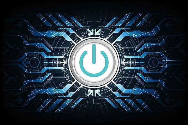 EPS 해외이미지 디자인 일러스트 추상 사람없음 그래픽 파란색 디지털 전원버튼 해외202004 해외일러스트 컬러 무늬 버튼 전원_전기 파일형식 벡터 이미지허브