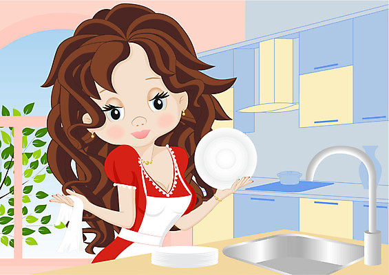 EPS 해외이미지 라이프스타일 그릇 음식 일러스트 가족 엄마 주택 요리 내부 유행 주방 식당 아내 사발 빨래 만화 먹기 싱크대 수도꼭지 준비 주부 닦기 점심식사 해외202004 해외일러스트 식기 가사 관계 모션 건물 생활 상점 식사 사기그릇 개수대 파일형식 벡터 이미지허브