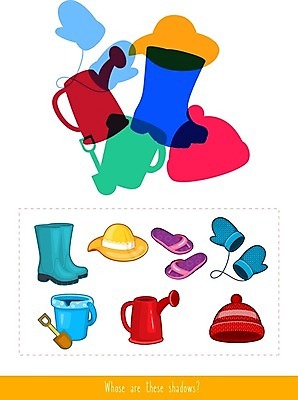 EPS 해외이미지 옷 어린이교육 교육 실루엣 일러스트 부츠 미술 사람없음 물뿌리개 샌들 양동이 그림 유아교육 학습지 해외202004 워크북 손모아장갑 해외일러스트 장갑 신발 문화예술 교재 촬영기법 파일형식 벡터 잡화 이미지허브