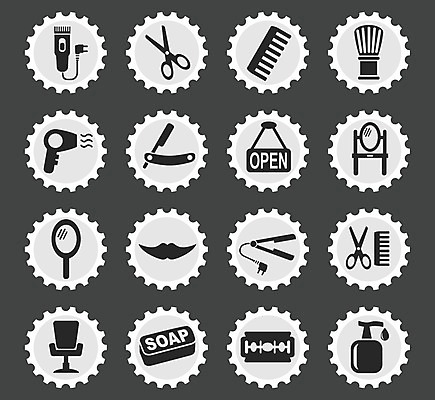 EPS 해외이미지 의자 일러스트 사람없음 세트 픽토그램 거울 머리빗 미용용품 미용실 드라이어 미용사 이발 심볼 콧수염 비누 면도 면도기 면도칼 이발소 이발사 해외202004 해외일러스트 직업 가구 모션 수염 위생용품 뷰티샵 오브젝트 파일형식 벡터 이미지허브