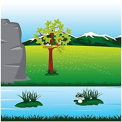 EPS 해외이미지 나무 식물 꽃 일러스트 자연 조류 산 개구리 풍경 물 여름 강 계란 바위 시골 허브 잭 동물상 해외202004 해외일러스트 자연요소 동물 계절 양서류 조형물 알 돌_바위 생태계 파일형식 벡터 이미지허브