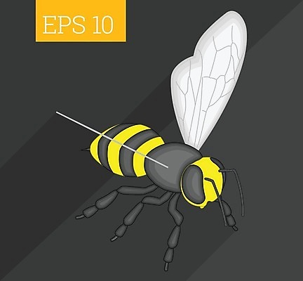 EPS 해외이미지 동물 디자인 곤충 날개 일러스트 자연 그래픽 노란색 3D 플랫 벌레 꿀벌 말벌 벌 심볼 싱글 고립 호박벌 해외202004 해외일러스트 컬러 벌_곤충 디지털합성 생태계 파일형식 벡터 이미지허브