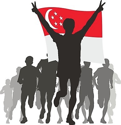 EPS 해외이미지 실루엣 스포츠 일러스트 건강 사람 깃발 라이벌 싱가폴 달리기선수 승자 해외202004 해외일러스트 아시아 촬영기법 육상선수 파일형식 벡터 이미지허브