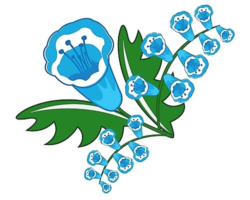 EPS 해외이미지 식물 꽃 잎 일러스트 자연 파란색 흰배경 그림 해외202004 해외일러스트 컬러 백그라운드 흰색 생태계 파일형식 벡터 이미지허브