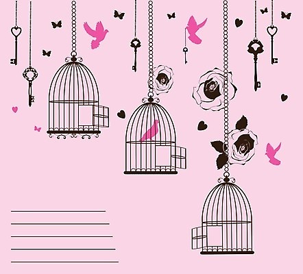 EPS 해외이미지 실루엣 일러스트 조류 열쇠 매달리기 사람없음 새장 해외일러스트 동물 모션 촬영기법 케이지 파일형식 벡터 이미지허브