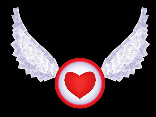 EPS 해외이미지 인터넷 날개 일러스트 봉투 발렌타인데이 사랑 웹 하트 메시지 이메일 편지 깃털 낭만주의 해외202004 해외일러스트 모양 감정 데이이벤트 파일형식 벡터 이미지허브