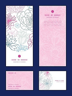 EPS 해외이미지 식물 디자인 배너 꽃 분홍색 꽃무늬 패턴 일러스트 프레임 사람없음 세트 화려 해외202004 해외일러스트 컬러 컨셉 무늬 파일형식 벡터 이미지허브