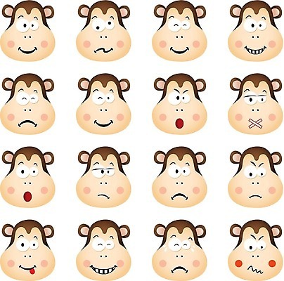EPS 해외이미지 클립아트 행복 얼굴 일러스트 웃음 그래픽 외침 고통 분노 원숭이 표현 입 유머 코믹 고립 몽상가 스크랩북 해외202004 해외일러스트 감정 포유류 표정 신체부위 소리 파일형식 벡터 이미지허브