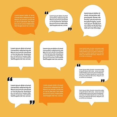 EPS 해외이미지 말풍선 스티커 일러스트 사람없음 세트 라벨 주황색 메시지 큰따옴표 해외202004 해외일러스트 기호 컬러 프레임 파일형식 벡터 이미지허브